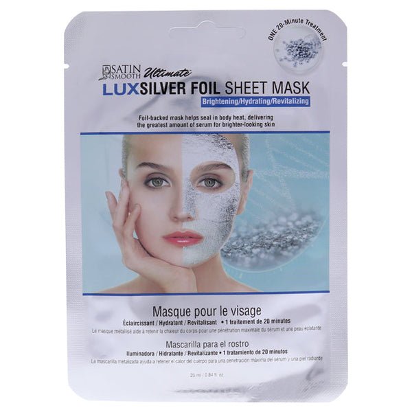 Satin Smooth Ultimate LuxSilver Foil Sheet Mask by Satin Smooth for Women - 1 Pc Mask