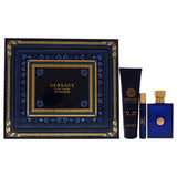 Versace Dylan Blue by Versace for Men - 3 Pc Gift Set 3.4oz EDT Spray, 0.3oz EDT Spray, 5.0oz Bath and Shower Gel