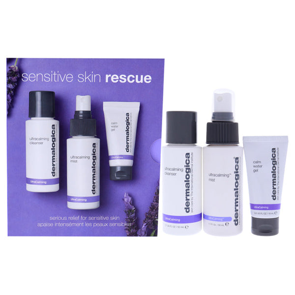 Dermalogica Sensitive Skin Rescue Kit by Dermalogica for Women - 3 Pc 1.7oz Ultracalming Cleanser, 1.7oz Ultracalming Mist, 05oz Calm Water Gel