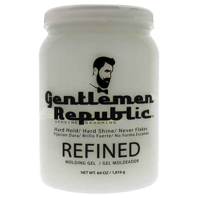 Gentlemen Republic Refined Gel - Hard Hold and Hard Shine by Gentlemen Republic for Men - 64 oz Gel