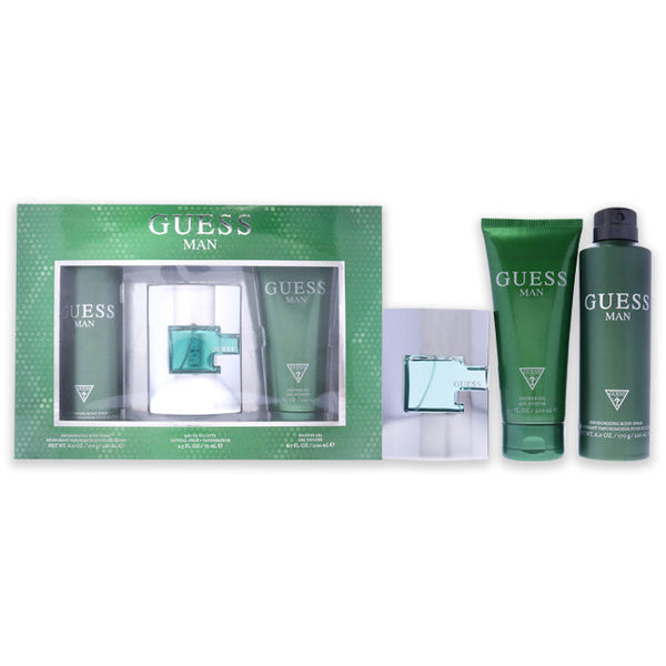 Guess Guess Man by Guess for Men - 3 Pc Gift Set 2.5oz EDT Spray, 6.0oz Deorizing Body Spray, 6.7oz Shower Gel