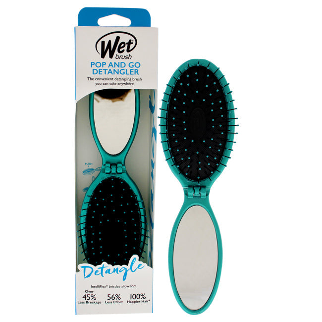 Wet Brush Pop and Go Detangler Brush - Teal by Wet Brush for Unisex - 1 Pc Hair Brush