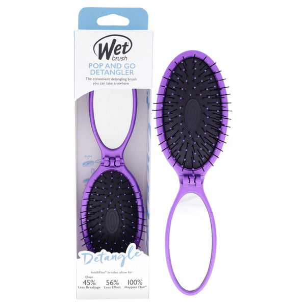 Wet Brush Pop and Go Detangler Brush - Purple by Wet Brush for Unisex - 1 Pc Hair Brush