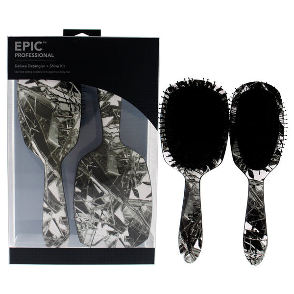 Wet Brush Epic Break the Mold Prep and Finish Set by Wet Brush for Unisex - 2 Pc Kit Deluxe Detangler, Deluxe Shine