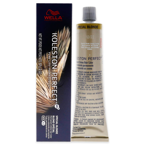 Wella Koleston Perfect Permanent Creme Hair Color - 12 22 Special Blonde-Intense Matte by Wella for Unisex - 2 oz Hair Color