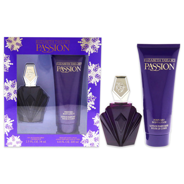 Elizabeth Taylor Passion by Elizabeth Taylor for Women - 2 Pc Gift Set 2.5oz EDT Spray, 6.8oz Perfumed Body Lotion