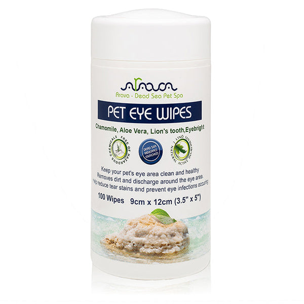 Arava Dead Sea Pet Spa Pet Eye Wipes by Arava Dead Sea Pet Spa for Unisex - 100 Count Wipes