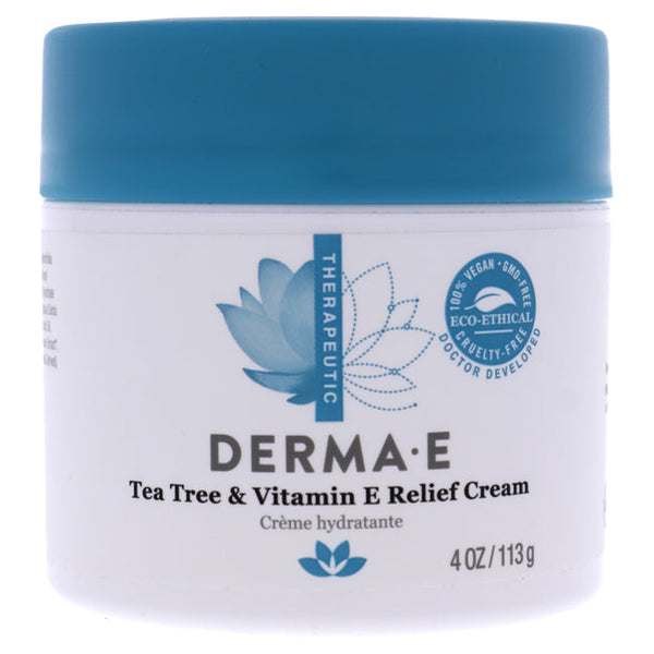 Derma-E Tea Tree And Vitamin E Relief Cream by Derma-E for Unisex - 4 oz Cream