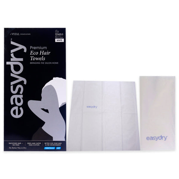 Easydry Premium Eco Hair Towels - White by Easydry for Unisex - 1 Pc Towel