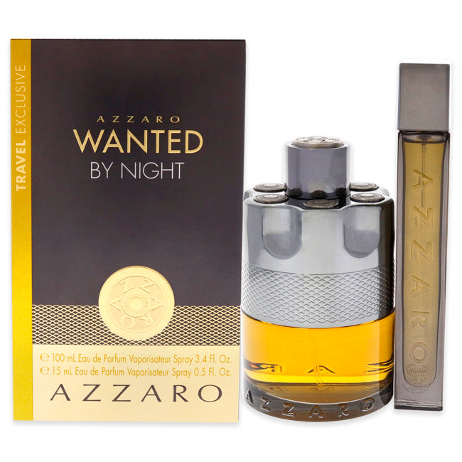 Azzaro Wanted By Night by Azzaro for Men - 2 Pc Gift Set 3.4oz EDP Spray, 0.5oz EDP Spray