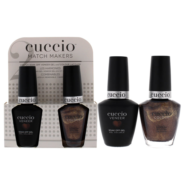 Cuccio Match Makers Set - Brownie Points by Cuccio for Women - 2 Pc 0.44oz Veneer Soak Of Gel Nail Polish, 0.43oz Colour Nail Polish