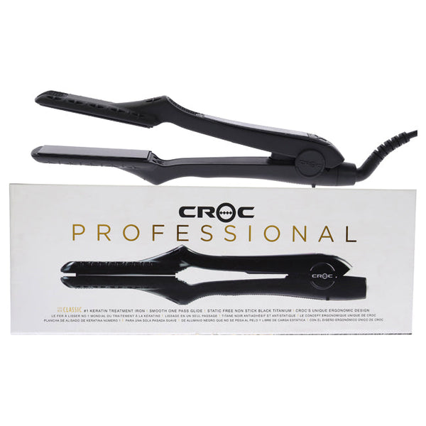 Croc The New Classic Titanium Flat Iron - Black by Croc for Unisex - 1 Inch Flat Iron