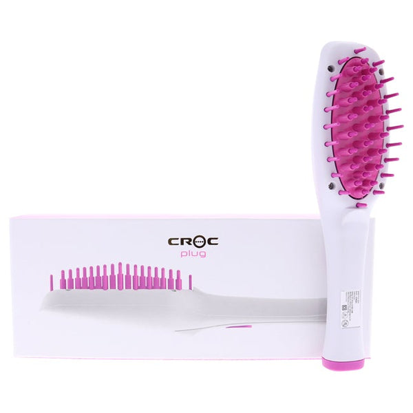 Croc Plug Detachable Mini Hot Brush - White-Pink by Croc for Unisex - 1 Pc Hot Brush