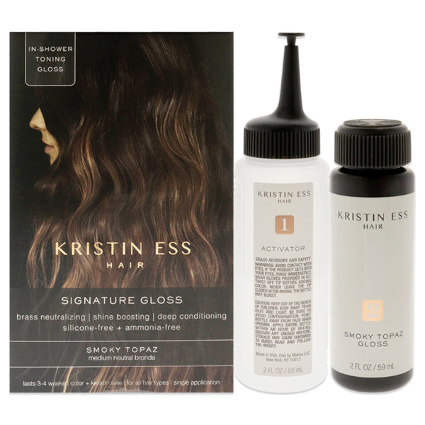 Signature Hair Gloss - Smoky Topaz - Medium Neutral Bronde by Kristin Ess for Unisex - 1 Application Hair Color