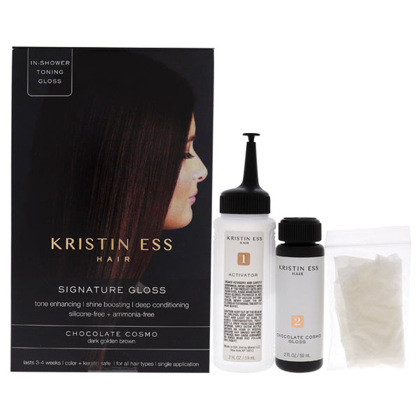 Kristin Ess Signature Hair Gloss - Chocolate Cosmo - Dark Golden Brown by Kristin Ess for Unisex - 1 Application Hair Color
