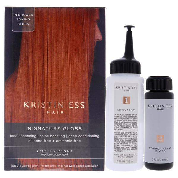 Kristin Ess Signature Hair Gloss - Copper Penny - Medium Copper Gold by Kristin Ess for Unisex - 1 Application Hair Color