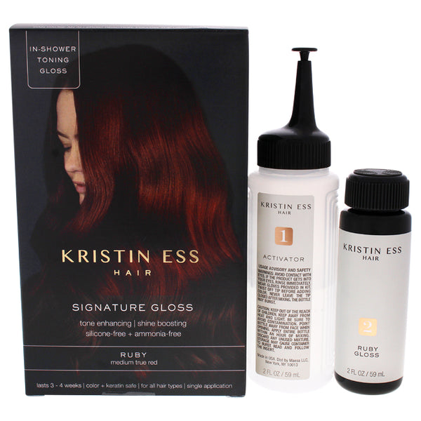 Kristin Ess Signature Hair Gloss - Ruby - Medium True Red by Kristin Ess for Unisex - 1 Application Hair Color