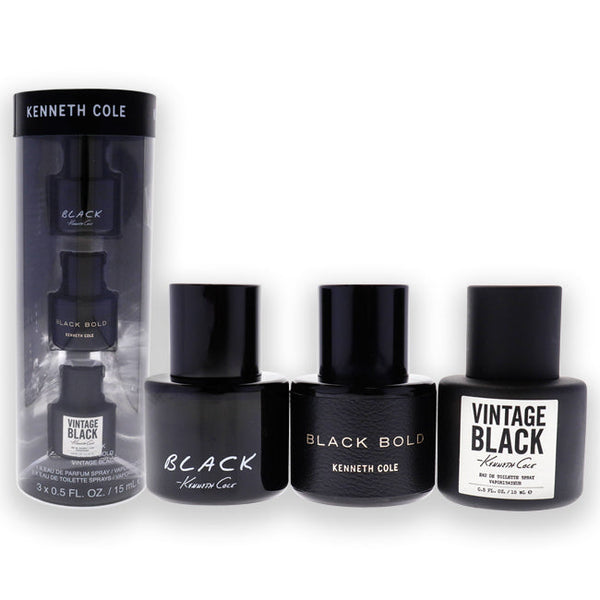 Kenneth Cole Kenneth Cole by Kenneth Cole for Men - 3 Pc Gift Set 0.5oz Kenneth Cole Black EDT Spray, 0.5oz Kenneth Cole Black Bold EDP Spray, 0.5oz Kenneth Cole Vintage Black EDT Spray