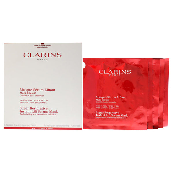 Clarins Super Restorative Instant Lift Serum Mask by Clarins for Women - 5 Pc Mask