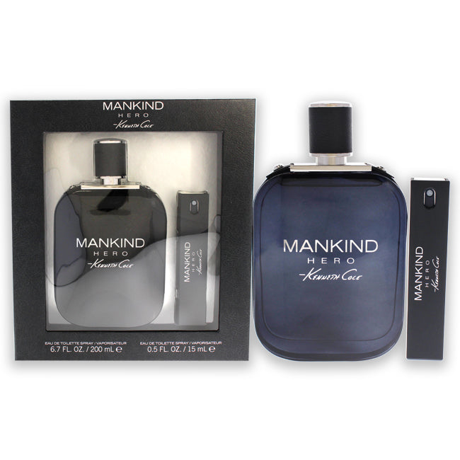 Kenneth Cole Mankind Hero by Kenneth Cole for Men - 2 Pc Gift Set 6.7oz EDT Spray, 0.5oz EDT Spray