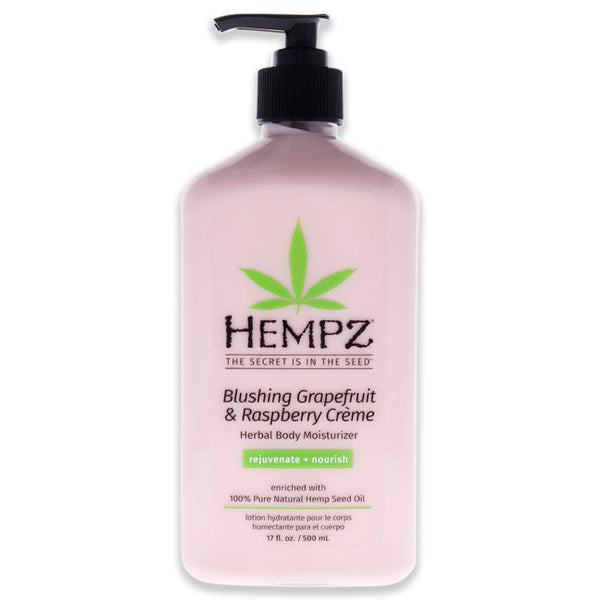 Hempz Blushing Grapefruit and Raspberry Creme Herbal Body Moisturizer by Hempz for Unisex - 17 oz Moisturizer