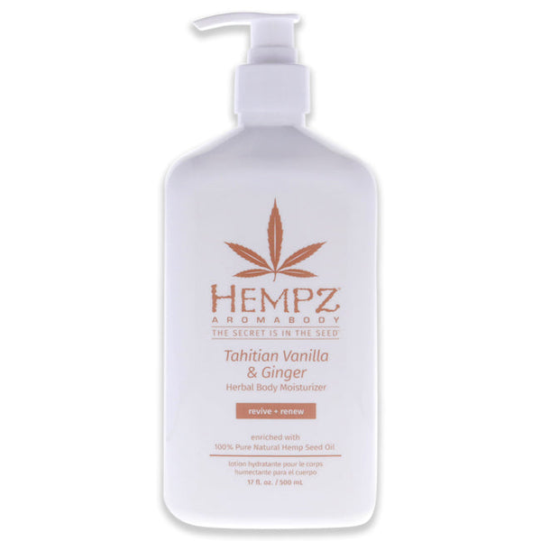 Hempz AromaBody Tahitian Vanilla and Ginger Herbal Body Moisturizer by Hempz for Unisex - 17 oz Moisturizer