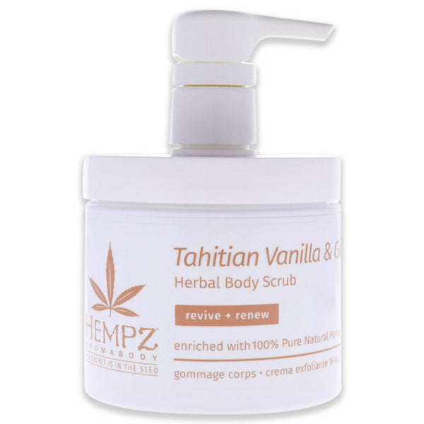 Hempz AromaBody Tahitian Vanilla and Ginger Herbal Body Scrub by Hempz for Unisex - 16 oz Scrub