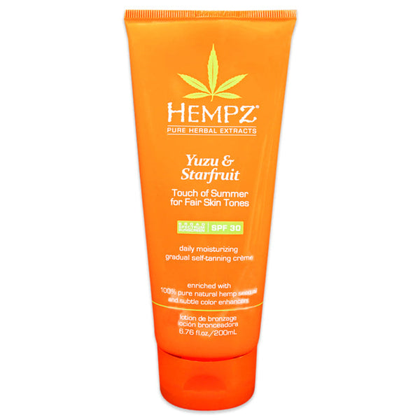 Hempz Yuzu and Starfruit Touch of Summer for Fair Skin Tones SPF 30 by Hempz for Unisex - 6.76 oz Bronzer