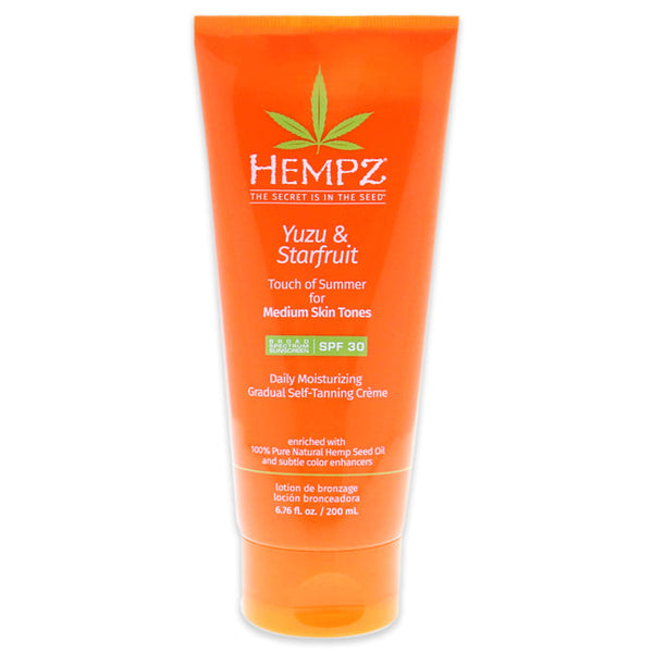 Hempz Yuzu and Starfruit Touch of Summer for Medium Skin Tones SPF 30 by Hempz for Unisex - 6.76 oz Bronzer