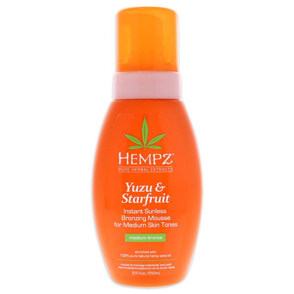 Hempz Yuzu and Starfruit Instant Sunless Bronzing Mousse for Medium Skin Tones by Hempz for Unisex - 8.5 oz Bronzer