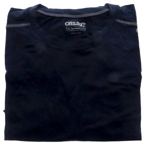 Bamboo Athletic Crew T-Shirt - Navy by Cariloha for Men - 1 Pc T-Shirt (XL)