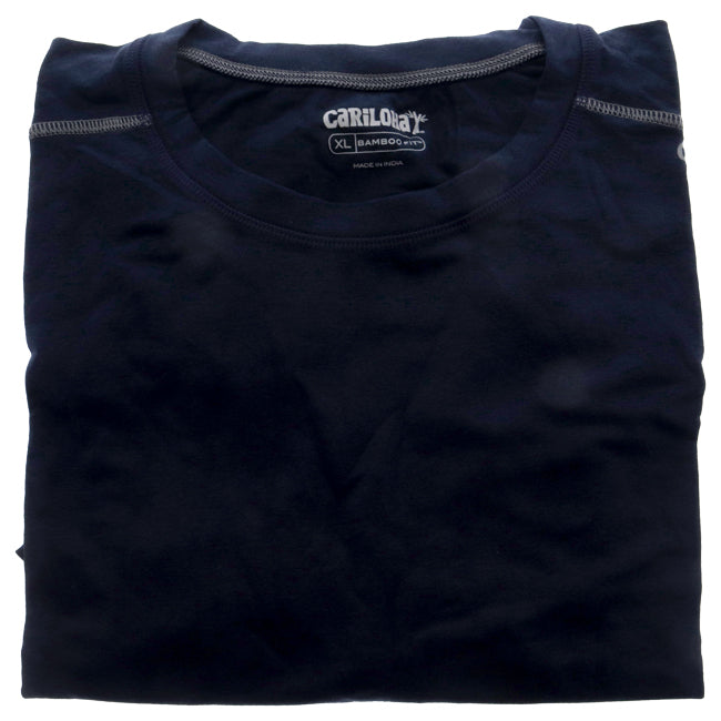 Bamboo Athletic Crew T-Shirt - Navy by Cariloha for Men - 1 Pc T-Shirt (XL)