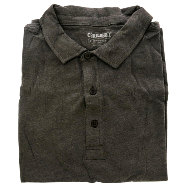 Bamboo Performance Jersey Polo T-Shirt - Carbon Heather by Cariloha for Men - 1 Pc T-Shirt (L)