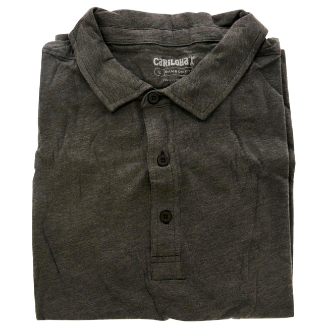 Bamboo Performance Jersey Polo T-Shirt - Carbon Heather by Cariloha for Men - 1 Pc T-Shirt (L)