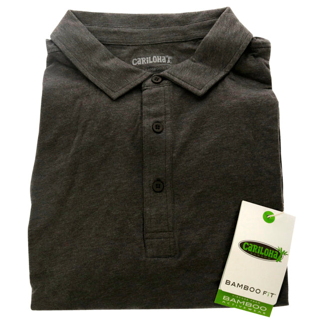 Bamboo Performance Jersey Polo T-Shirt - Carbon Heather by Cariloha for Men - 1 Pc T-Shirt (XL)