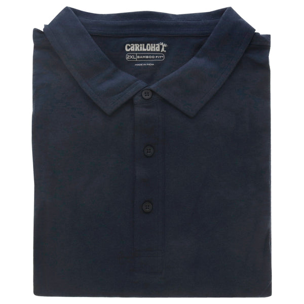 Bamboo Performance Jersey Polo T-Shirt - Navy by Cariloha for Men - 1 Pc T-Shirt (2XL)