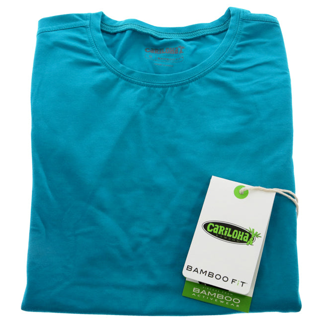 Bamboo Athletic Crew T-Shirt - Teal by Cariloha for Women - 1 Pc T-Shirt (S)