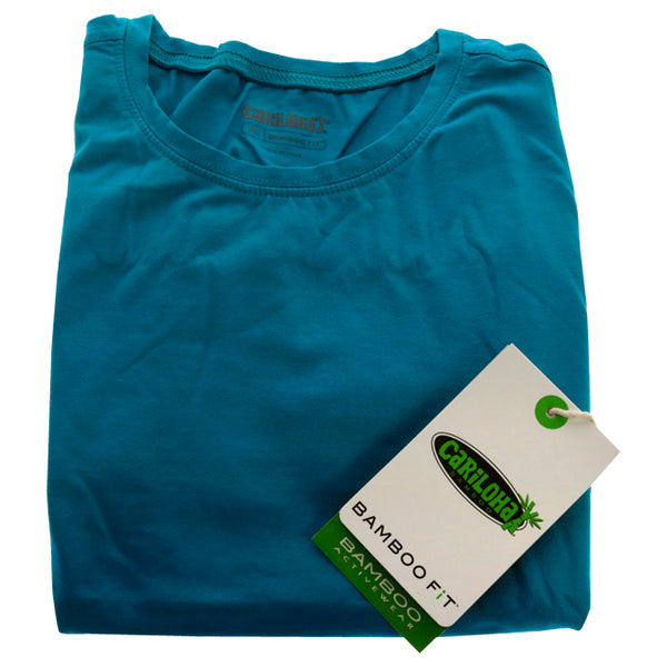 Bamboo Athletic Crew T-Shirt - Teal by Cariloha for Women - 1 Pc T-Shirt (M)