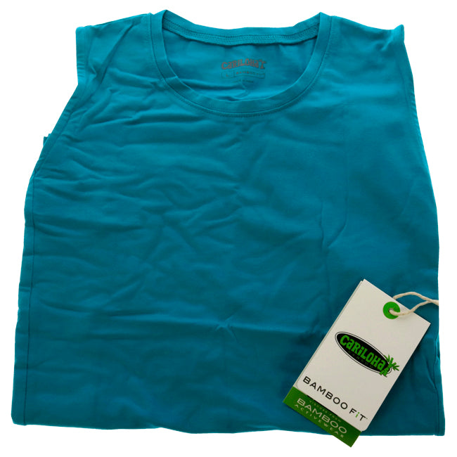 Bamboo Sleeveless T-Shirt - Teal by Cariloha for Women - 1 Pc T-Shirt (L)
