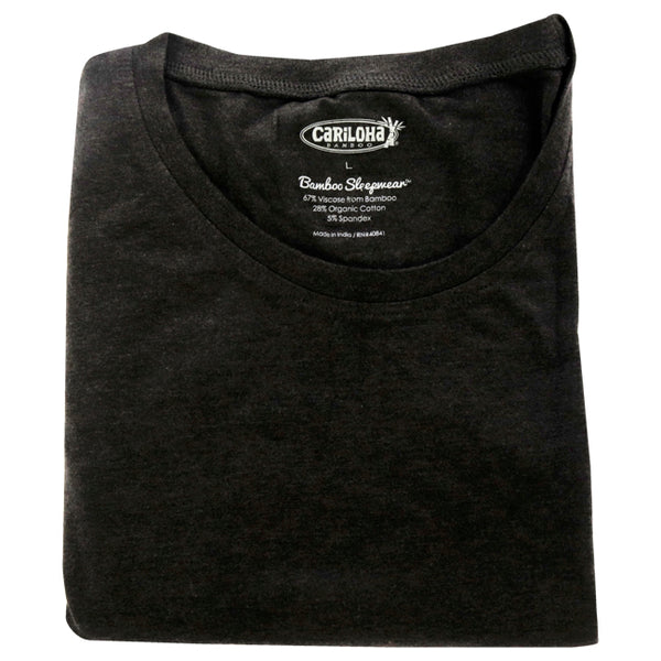 Bamboo Sleep Crew Shirt - Charcoal Heather by Cariloha for Men - 1 Pc T-Shirt (L)