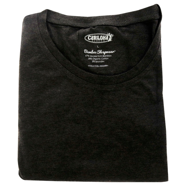 Bamboo Sleep Crew Shirt - Charcoal Heather by Cariloha for Men - 1 Pc T-Shirt (L)