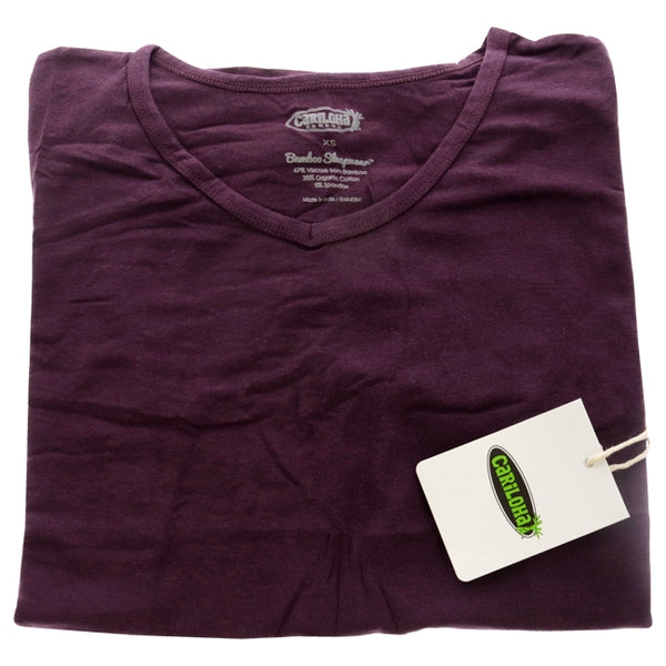 Bamboo Sleep Dolman V-Neck T-Shirt - Deep Violet by Cariloha for Women - 1 Pc T-Shirt (XS)