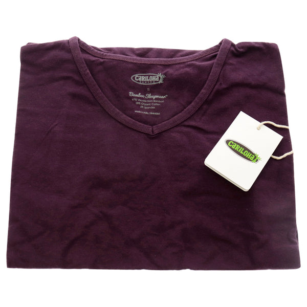 Bamboo Sleep Dolman V-Neck T-Shirt - Deep Violet by Cariloha for Women - 1 Pc T-Shirt (S)
