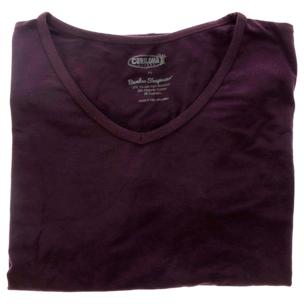 Bamboo Sleep Dolman V-Neck T-Shirt - Deep Violet by Cariloha for Women - 1 Pc T-Shirt (M)