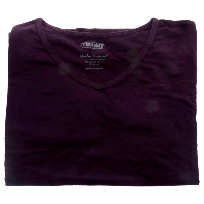 Bamboo Sleep Dolman V-Neck T-Shirt - Deep Violet by Cariloha for Women - 1 Pc T-Shirt (L)