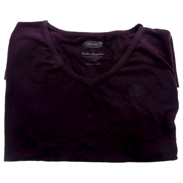 Bamboo Sleep Dolman V-Neck T-Shirt - Deep Violet by Cariloha for Women - 1 Pc T-Shirt (XL)