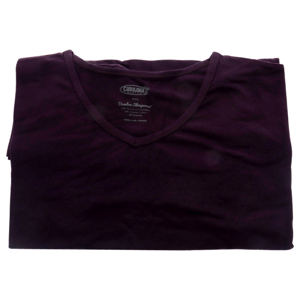Bamboo Sleep Dolman V-Neck T-Shirt - Deep Violet by Cariloha for Women - 1 Pc T-Shirt (2XL)