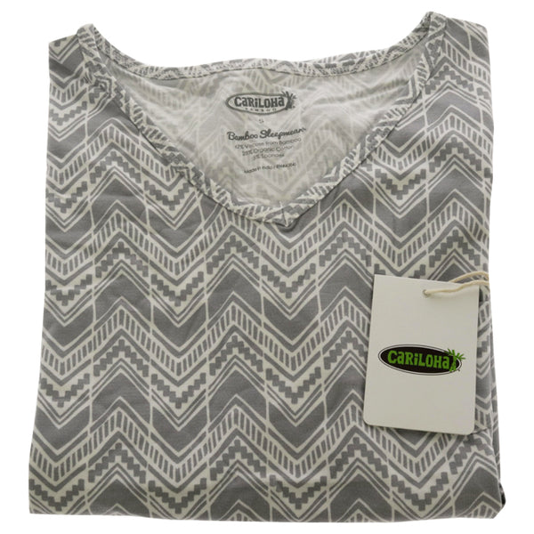 Bamboo Sleep V-Neck Shirt - Tribal Stripe by Cariloha for Women - 1 Pc T-Shirt (S)