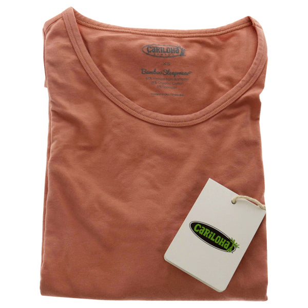 Bamboo Sleep Tank Top - Coral by Cariloha for Women - 1 Pc T-Shirt (XS)