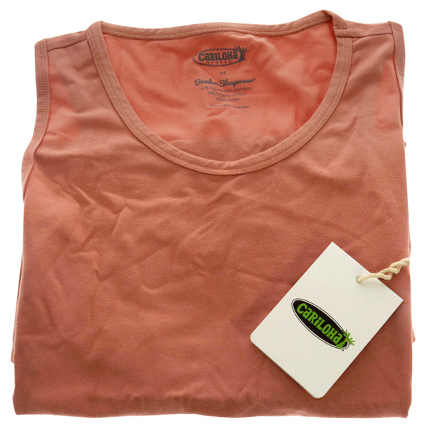 Bamboo Sleep Tank Top - Coral by Cariloha for Women - 1 Pc T-Shirt (M)